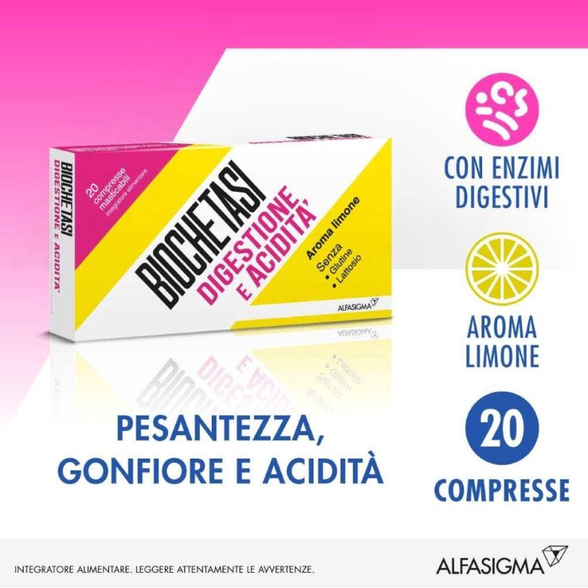 Biochetasi Digestione: 20 Compresse Masticabili
