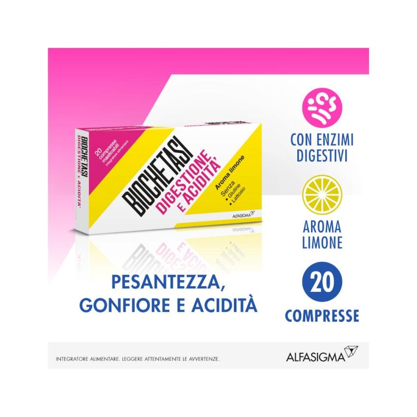 Biochetasi Digestione: 20 Compresse Masticabili