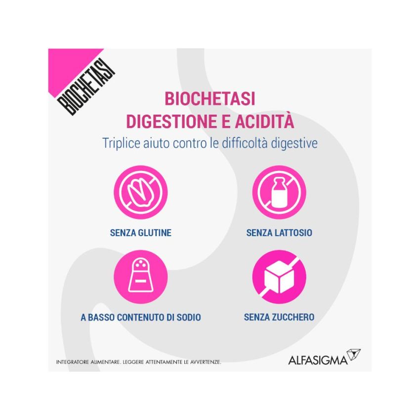 Biochetasi Digestione: 20 Compresse Masticabili