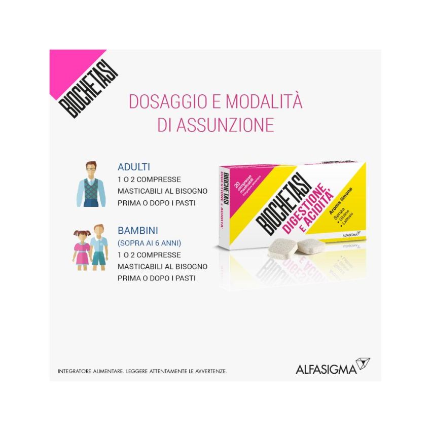 Biochetasi Digestione: 20 Compresse Masticabili