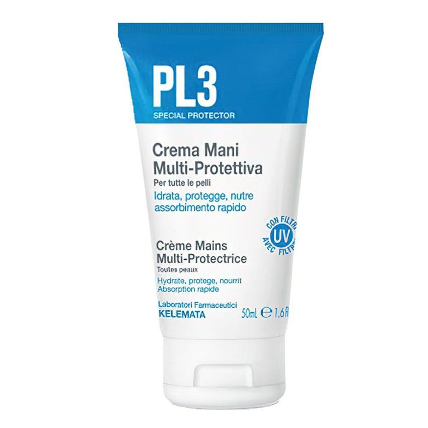 PL3 Crema Mani Multi-Protettiva - Idratante e Nutriente, 50ml