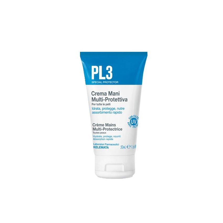 PL3 Crema Mani Multi-Protettiva - Idratante e Nutriente, 50ml