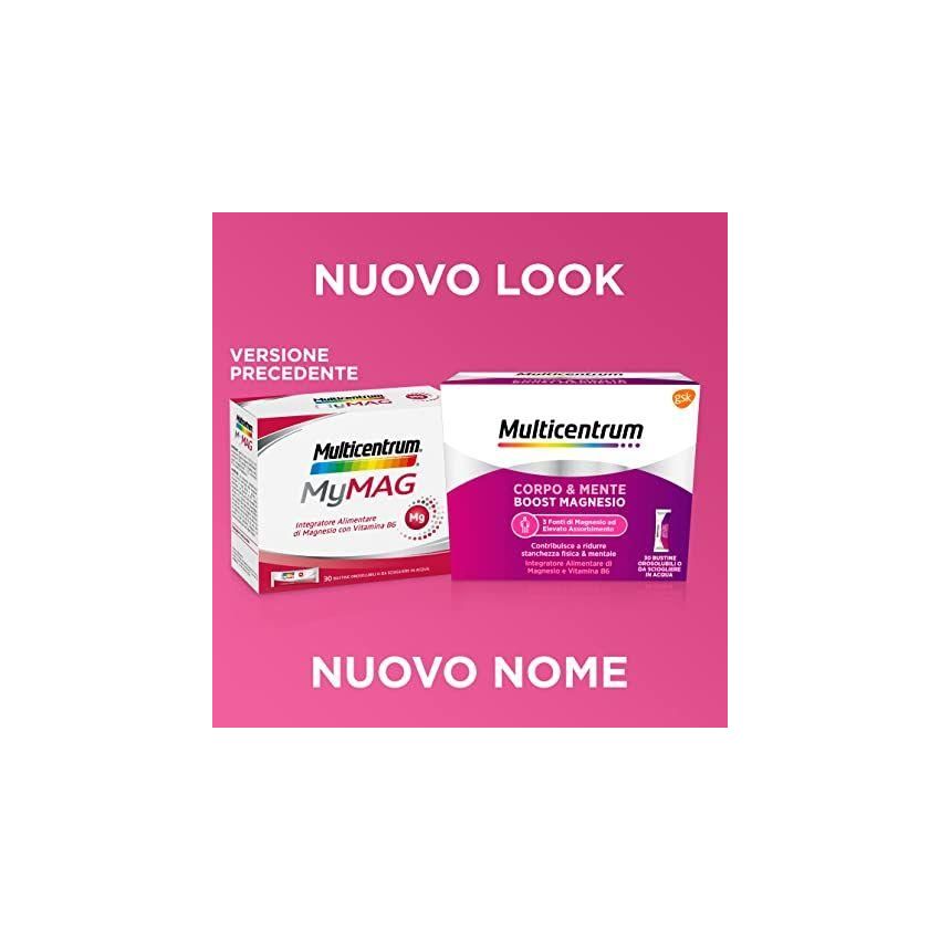 Multicentrum Boost Magnesio - Supporto per Corpo e Mente - 30 Bustine