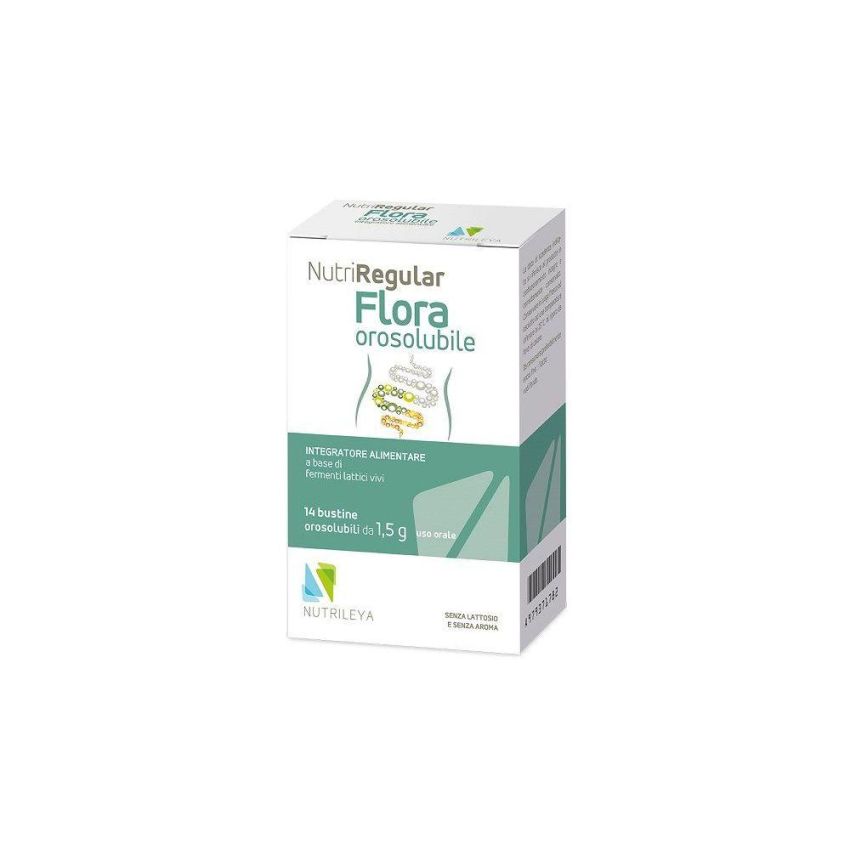 NutriRegular Flora - Integratore Alimentare Probiotico 14 Bustine Orodispersibili