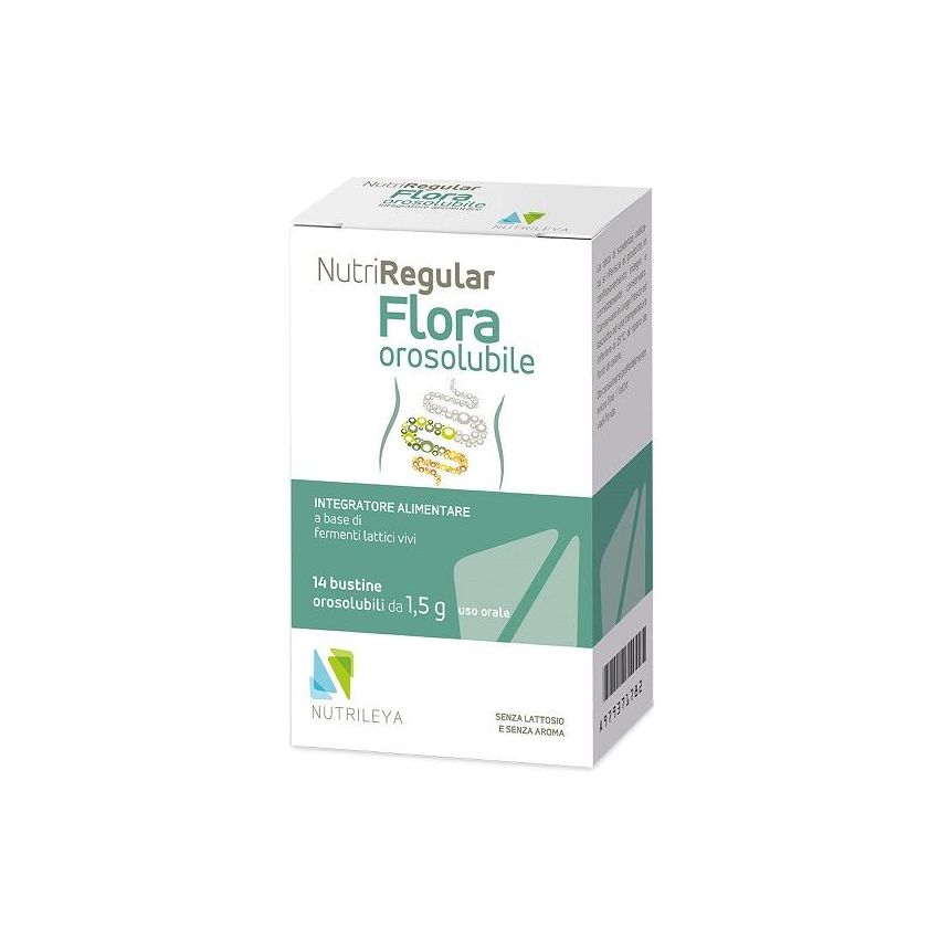 NutriRegular Flora - Integratore Alimentare Probiotico 14 Bustine Orodispersibili