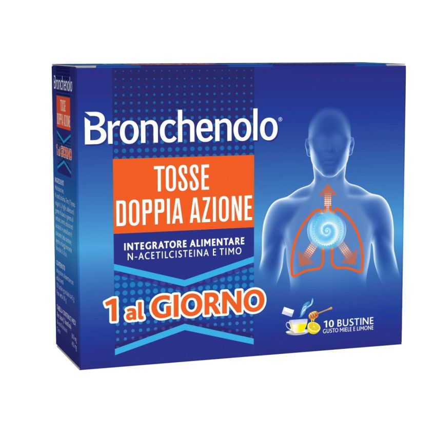 Bronchenolo Doppia Azione per la Tosse - Miele e Limone - 10 Bustine