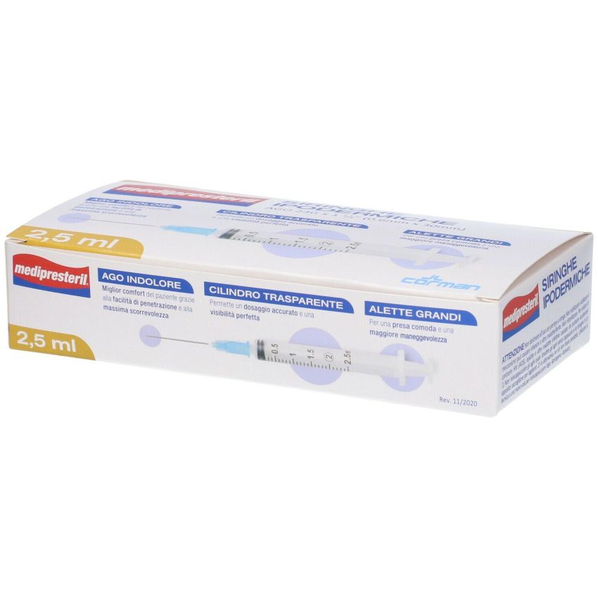 Set di 10 Siringhe Ipodermiche Medipresteril con Ago 23G