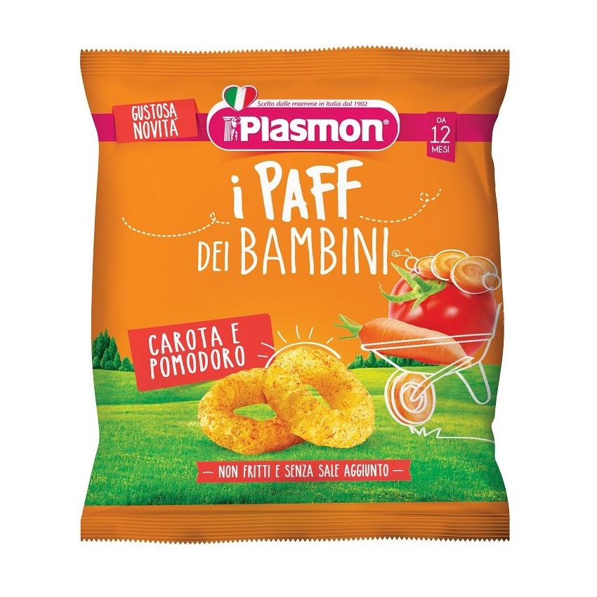 Plasmon Dry Snack: Puff di Carota e Pomodoro per Bambini dai 12 Mesi, 15g