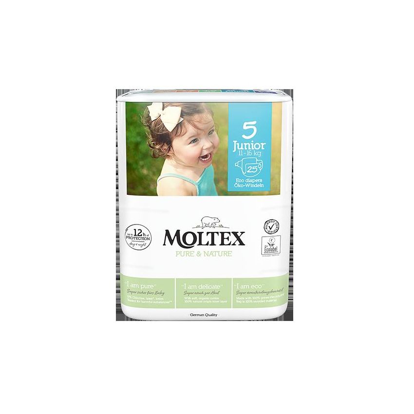 Moltex Pure & Nature Pannolini Taglia 5 Junior 11-16kg, 25 Pezzi