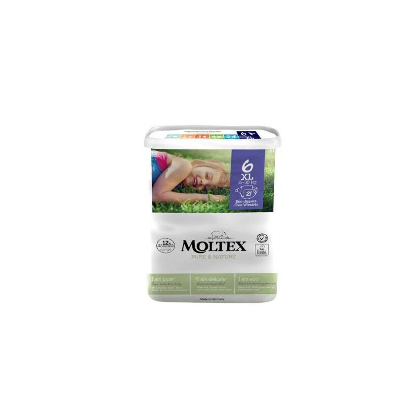 Pannolini Moltex Pure & Nature, Taglia 6 XL, Pacco da 21 Pezzi