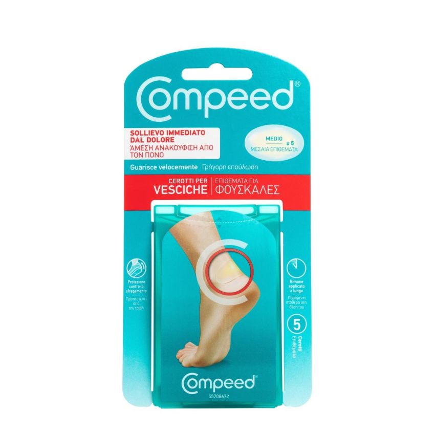 Compeed Cerotti per Vesciche, Taglia Media, Pacco da 5 Pezzi