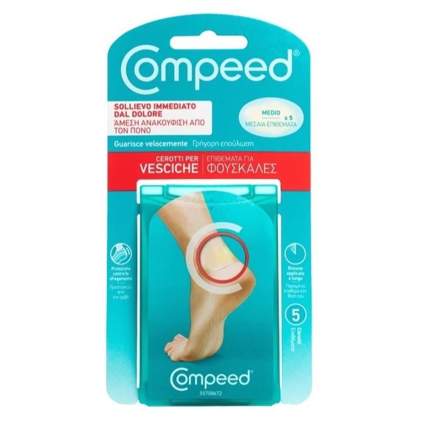 Compeed Cerotti per Vesciche, Taglia Media, Pacco da 5 Pezzi