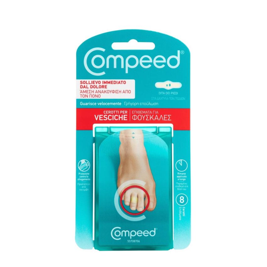 Compeed Cerotti Antivesciche per Dita e Piedi, Confezione da 8 Pezzi
