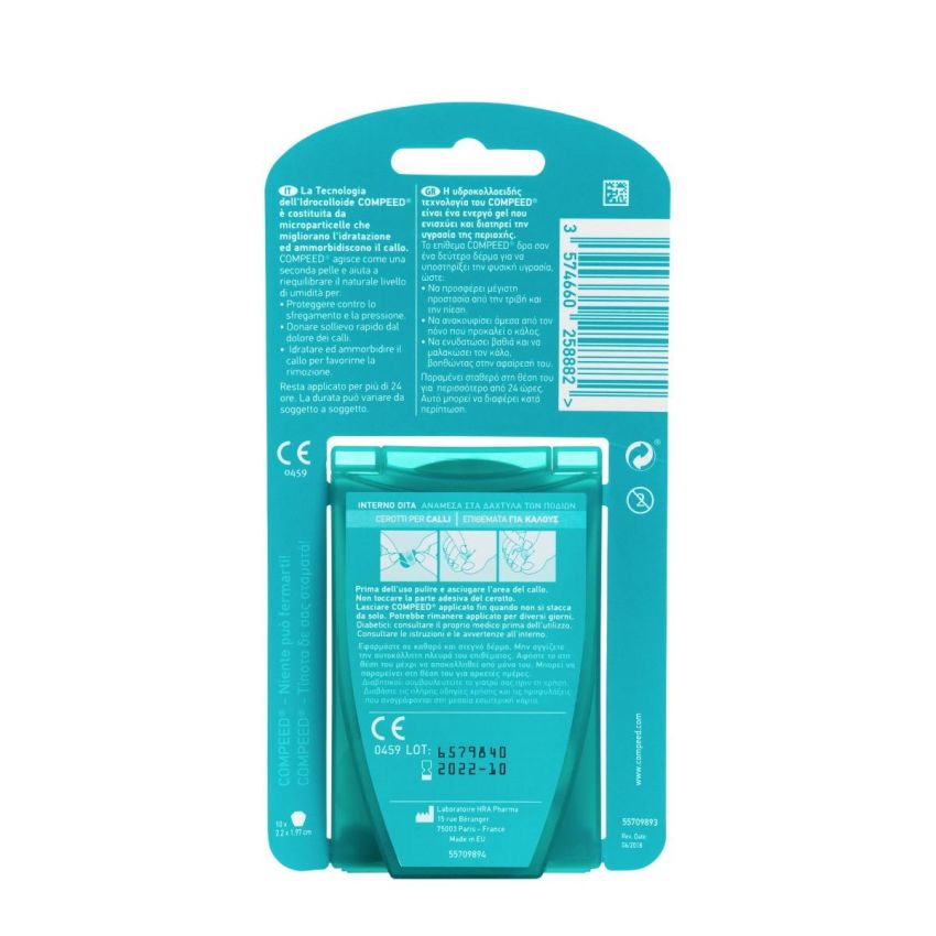 Compeed Cerotti per Calli sulle Dita dei Piedi - Pacco da 10 Pezzi