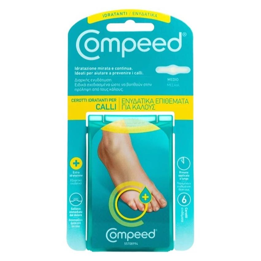 Compeed Cerotti Idratanti per Calli, Pacco da 6 Pezzi