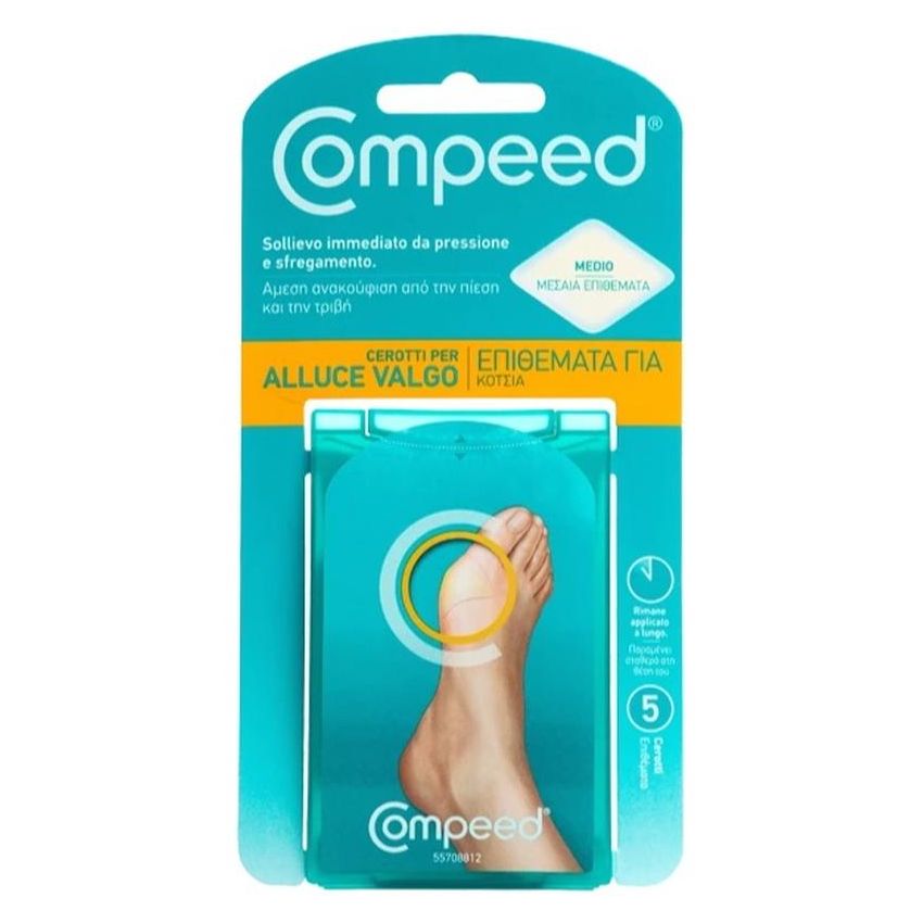 Compeed Cerotti per Alluce Valgo, Pacco da 5 Pezzi