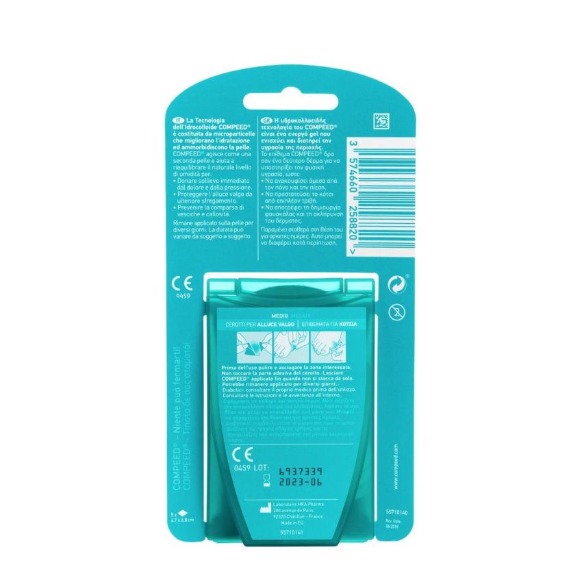 Compeed Cerotti per Alluce Valgo, Pacco da 5 Pezzi