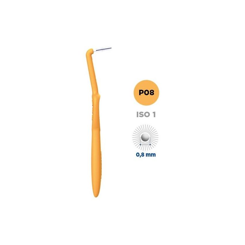 Set di 5 Pezzi Curasept Proxi Angle - Scovolino Arancio Chiaro P08 da 0,8mm