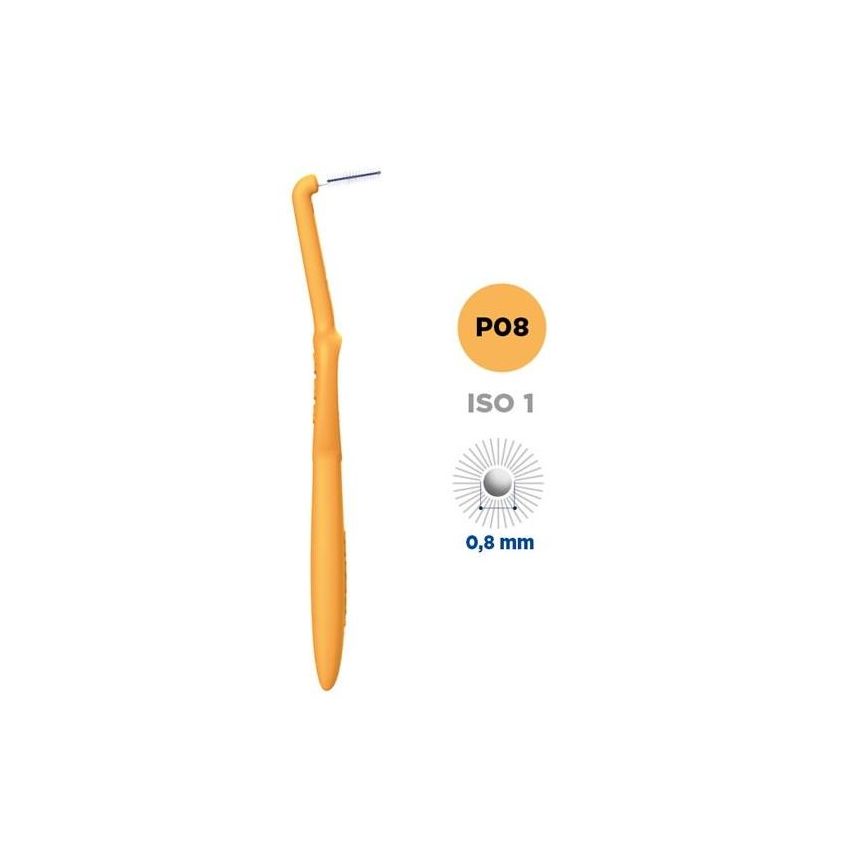 Set di 5 Pezzi Curasept Proxi Angle - Scovolino Arancio Chiaro P08 da 0,8mm