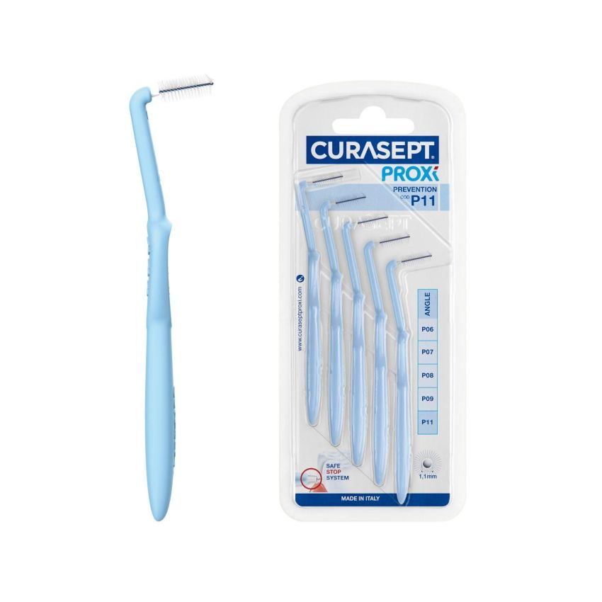 Scovolino Interdentale Curasept Proxi Angle P11 Azzurro 1,1mm - Pacco da 5