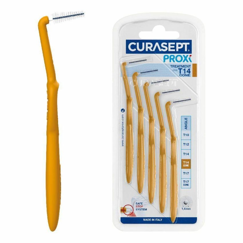 Curasept Proxi Angle - Set di 5 Scovolini Interdentali Angolati 1,4mm Ocra