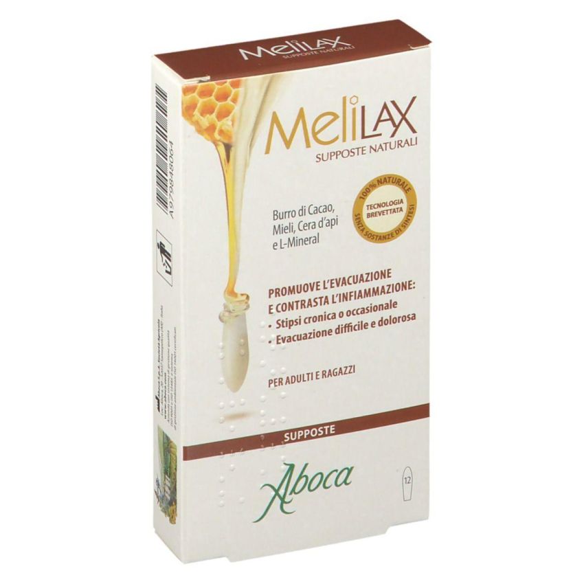 Melilax Supposte Lassative - Confezione da 12 Pezzi