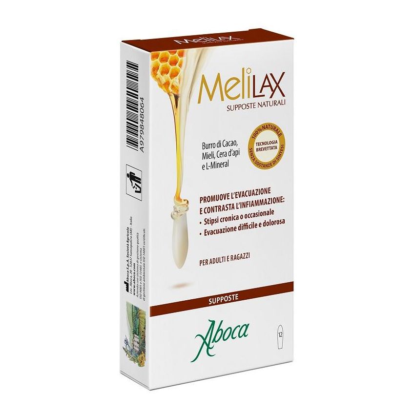 Melilax Supposte Lassative - Confezione da 12 Pezzi