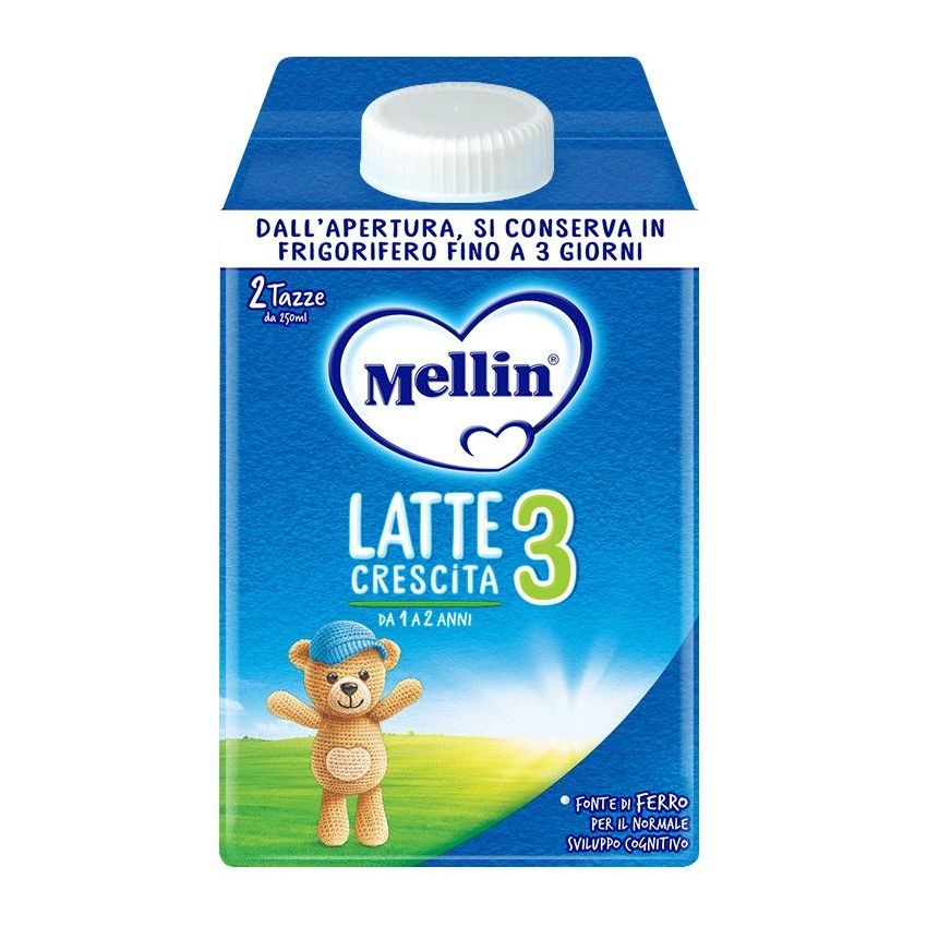 Mellin 3 Latte Liquido per Bambini 1-2 Anni, 500ml