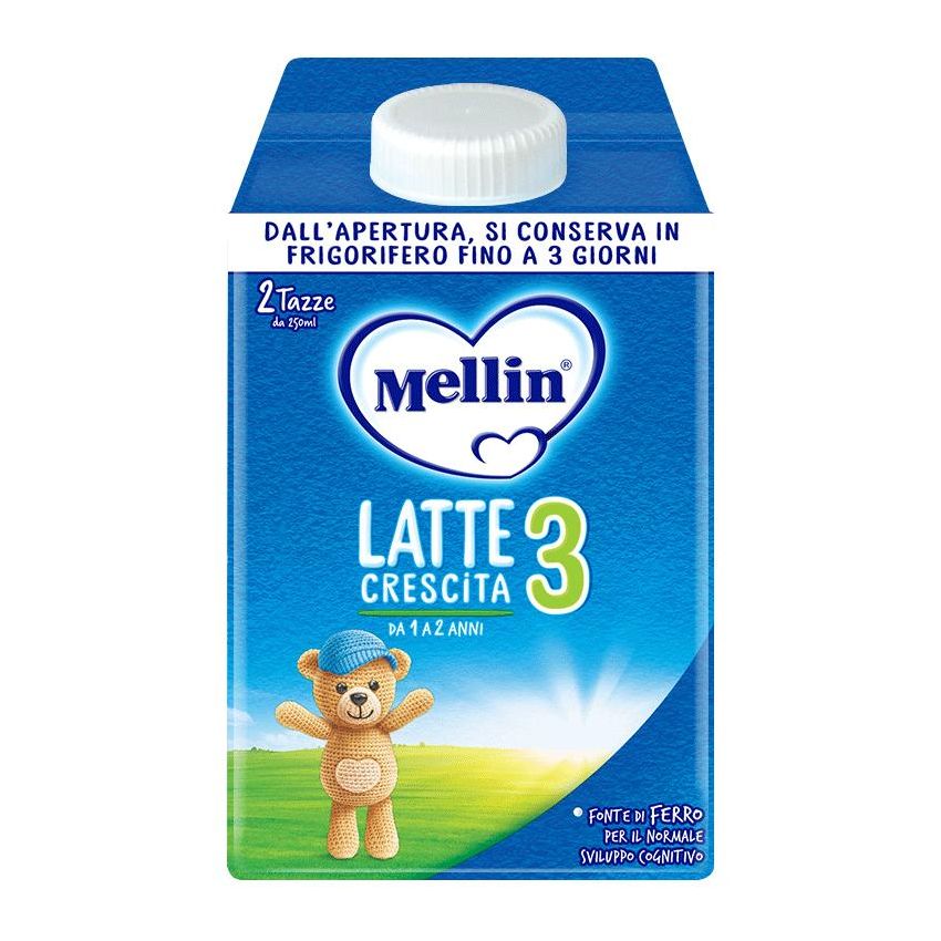 Mellin 3 Latte Liquido per Bambini 1-2 Anni, 500ml