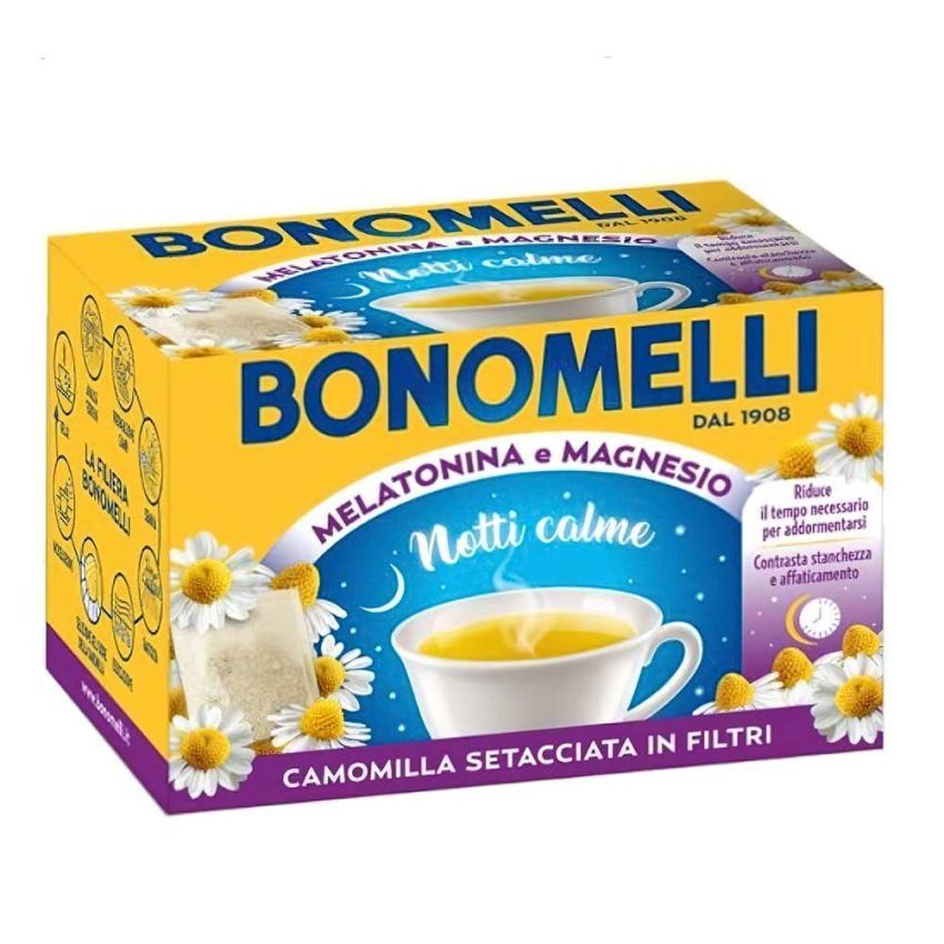 Bonomelli Camomilla Solubile con Melatonina e Magnesio - 16 Bustine