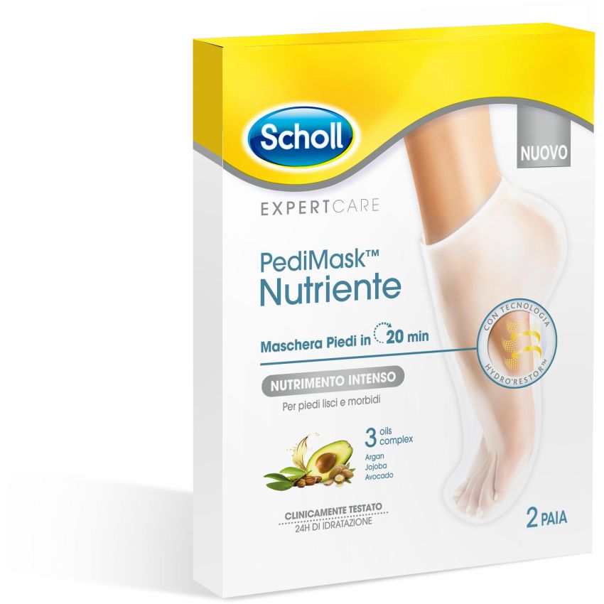 Scholl Pedimask - Maschera Nutriente per Piedi, Confezione da 2 Paia