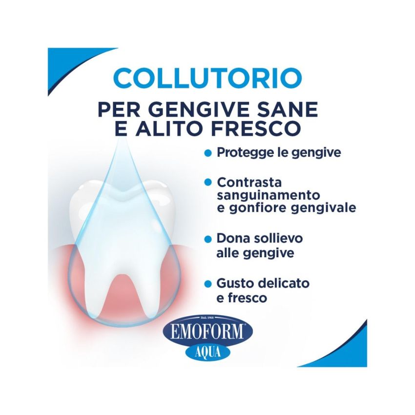 Emoform Aqua Collutorio - Protezione Quotidiana con Gusto Delicato, 300ml