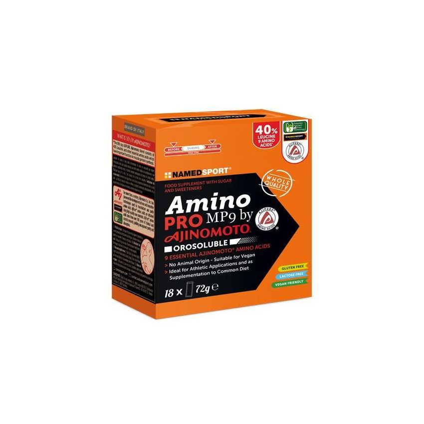 Named Sport AminoPro MP9 Ajinomoto - 18 Stick Pack di Aminoacidi