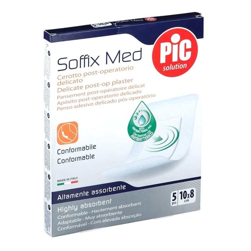 Pic Cerotto Post-Operatorio in Silicone 10x8cm, Pacco da 5 Pezzi
