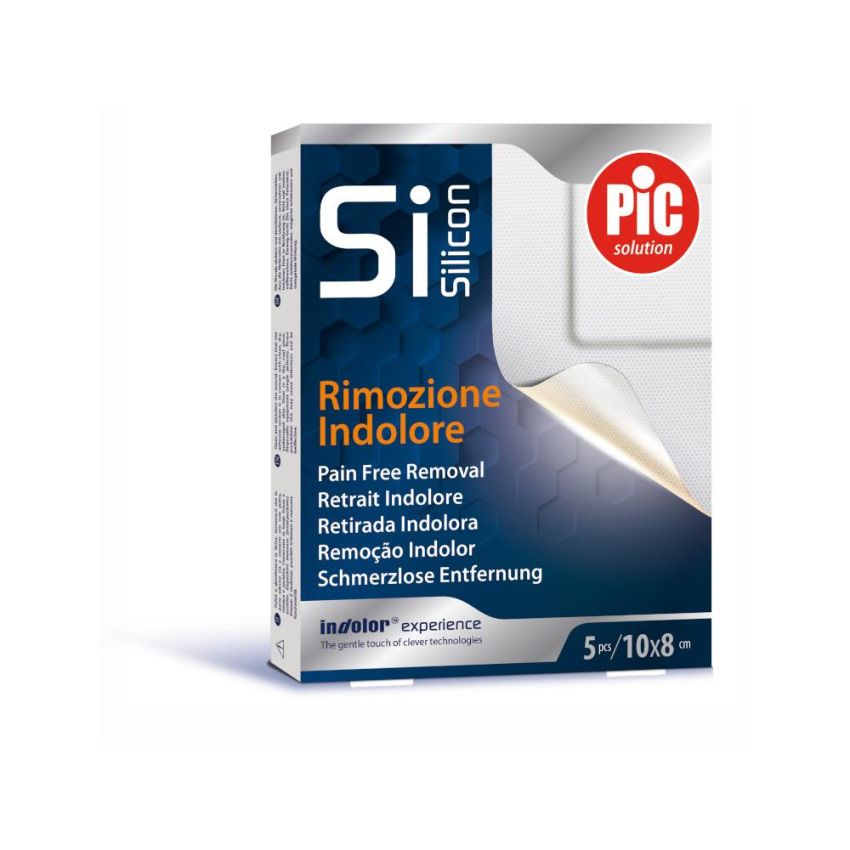 Pic Cerotto Post-Operatorio in Silicone 10x8cm, Pacco da 5 Pezzi