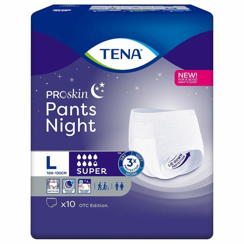 Tena ProSkin Pantaloni Notturni Taglia L - Confezione da 10 Pezzi