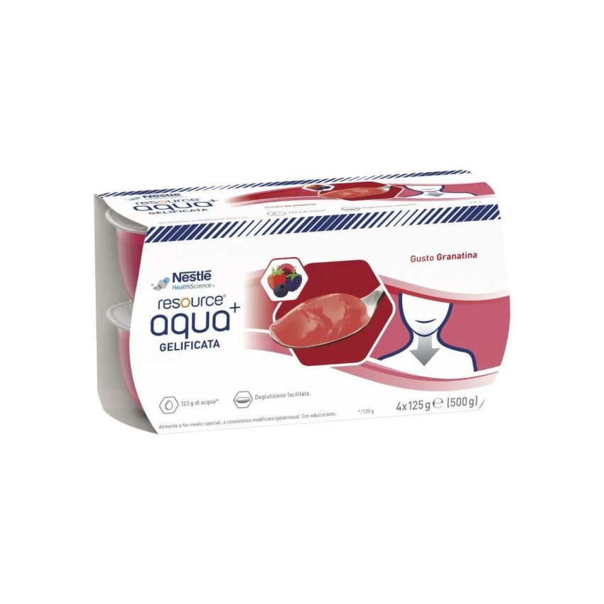 Resource Aqua Granatina - Bevanda Gelificata - Confezione da 4 x 125g