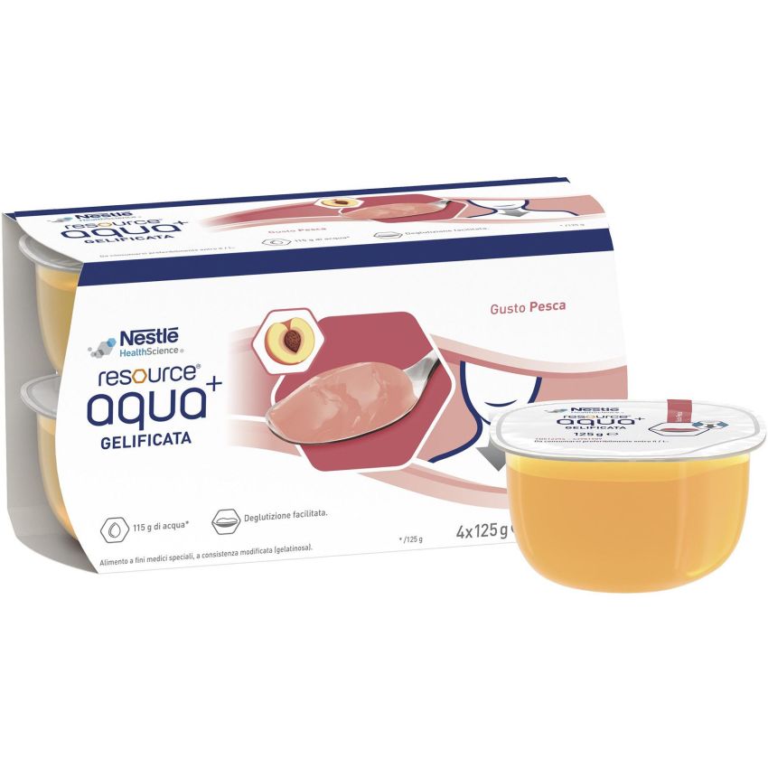 Resource Aqua+ Gel d'Acqua al Sapore di Pesca - 4x125g