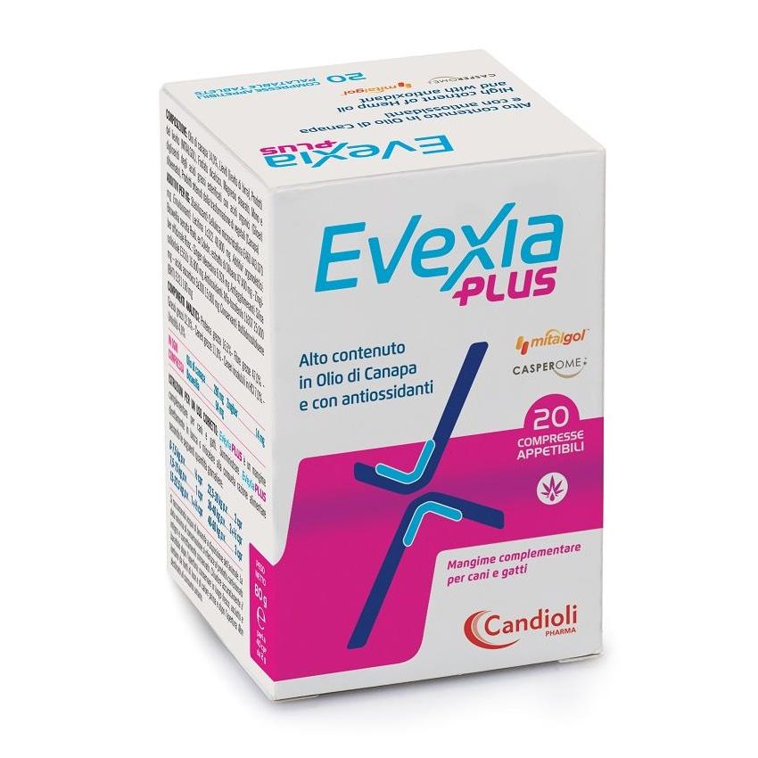 Evexia Plus Complemento Alimentare in Compresse per Cani e Gatti - Barattolo da 20 Pezzi