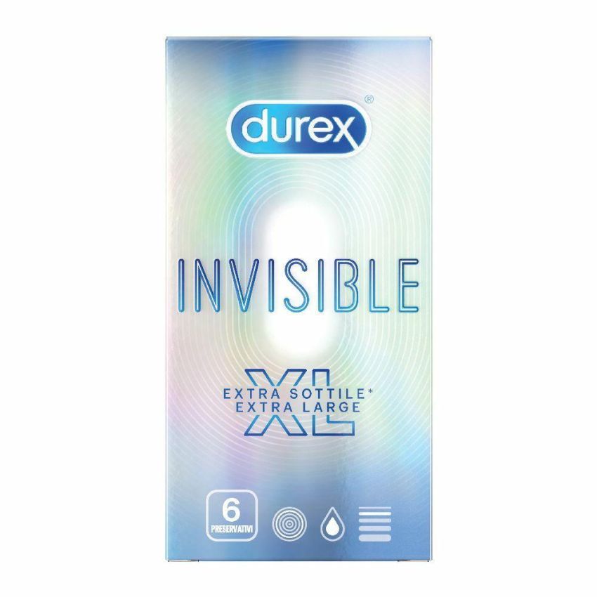 Profilattici Durex Invisible XL - Pacco da 6 Pezzi