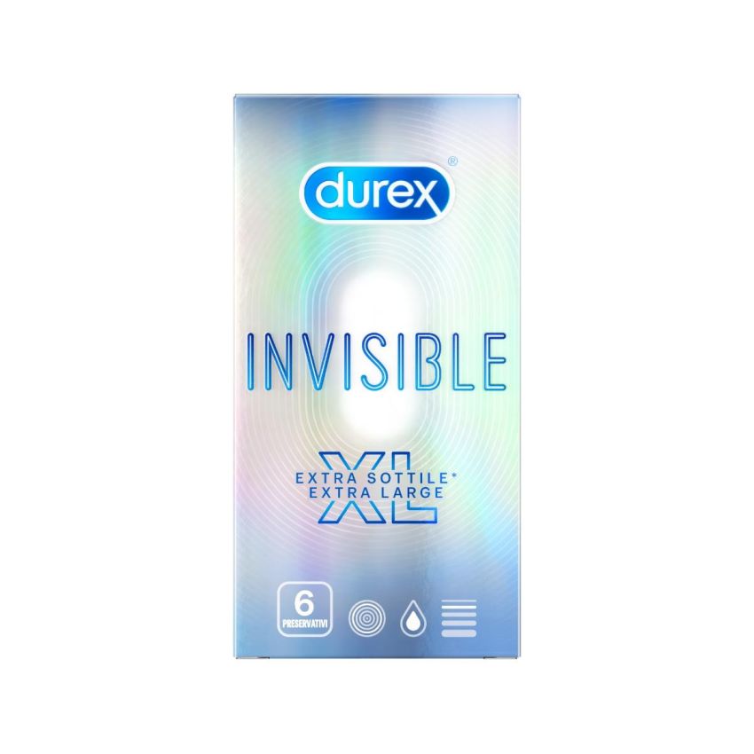 Profilattici Durex Invisible XL - Pacco da 6 Pezzi