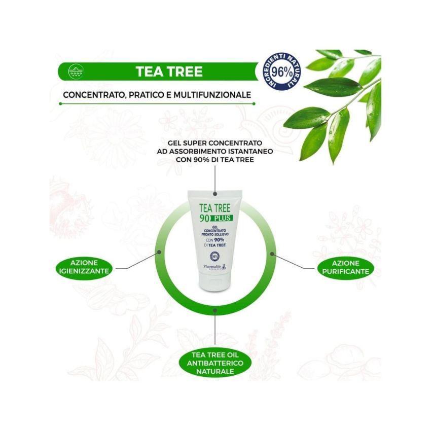 Pharmalife Tea Tree 90 Plus Gel Concentrato di Pronto Sollievo 75ml