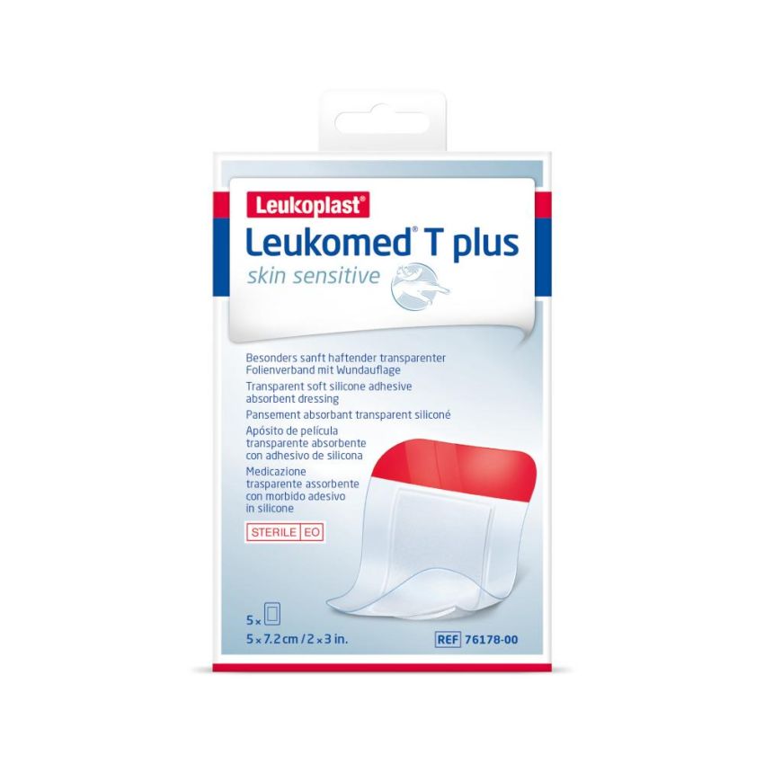 Leukomed T Plus - Medicazione Post-Operatoria 5x7,2 cm, Confezione da 5 Pezzi