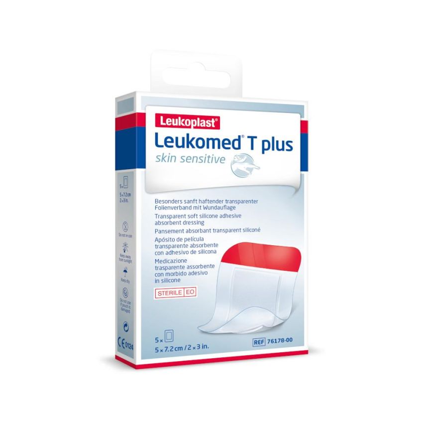 Leukomed T Plus - Medicazione Post-Operatoria 5x7,2 cm, Confezione da 5 Pezzi