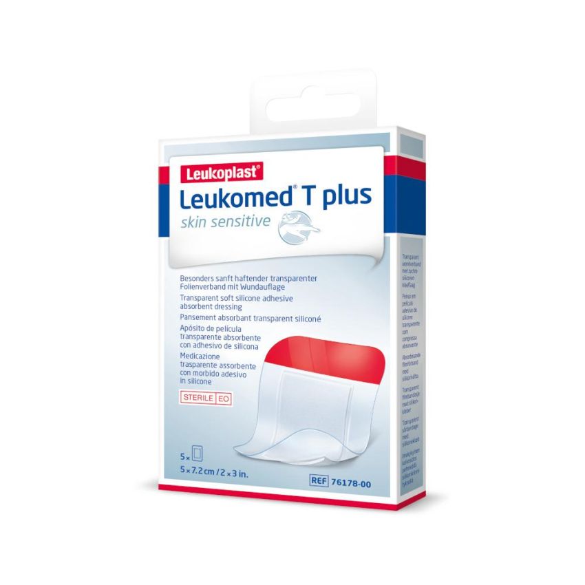 Leukomed T Plus - Medicazione Post-Operatoria 5x7,2 cm, Confezione da 5 Pezzi