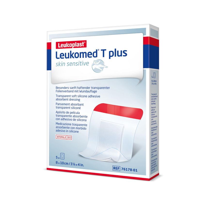 Leukomed T Plus - Medicazione Post-Operatoria 8x10 cm, Pacco da 5 Pezzi