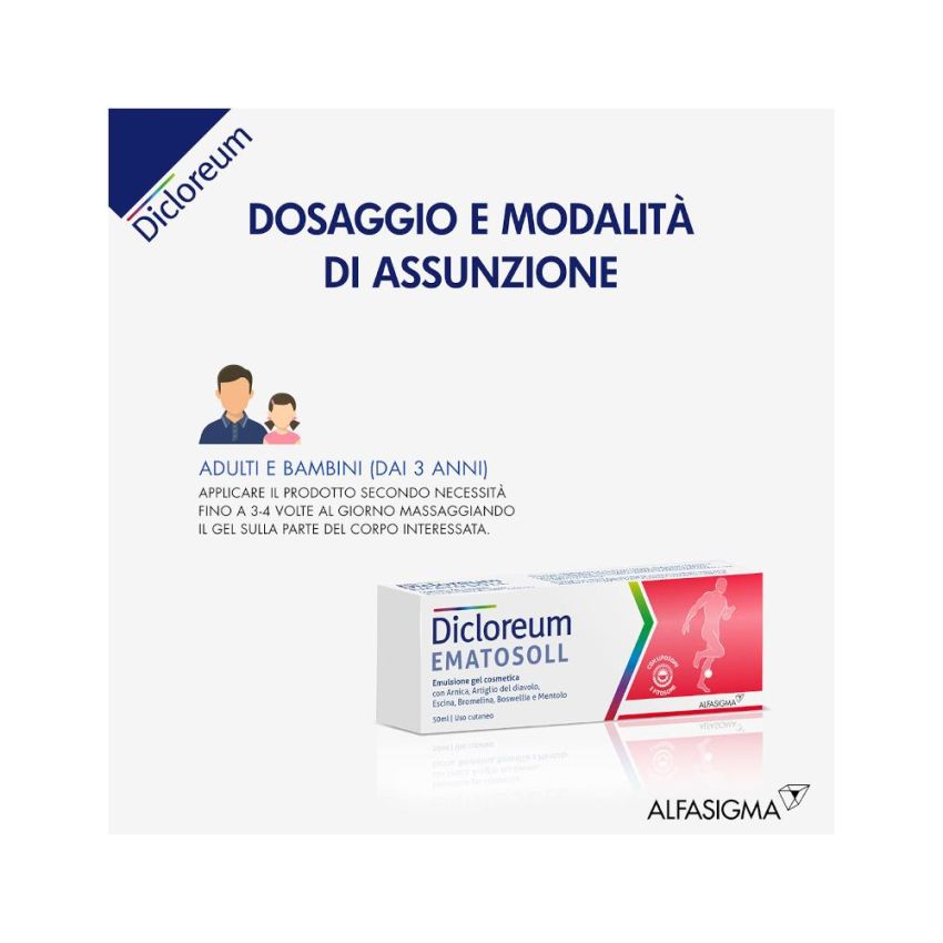 Dicloreum Ematosoll Gel per il sollievo del dolore - 50ml