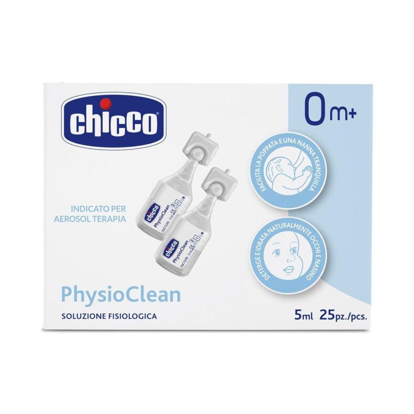 Chicco Physioclean - Soluzione Fisiologica per Pulizia Nasale, 25 Pezzi