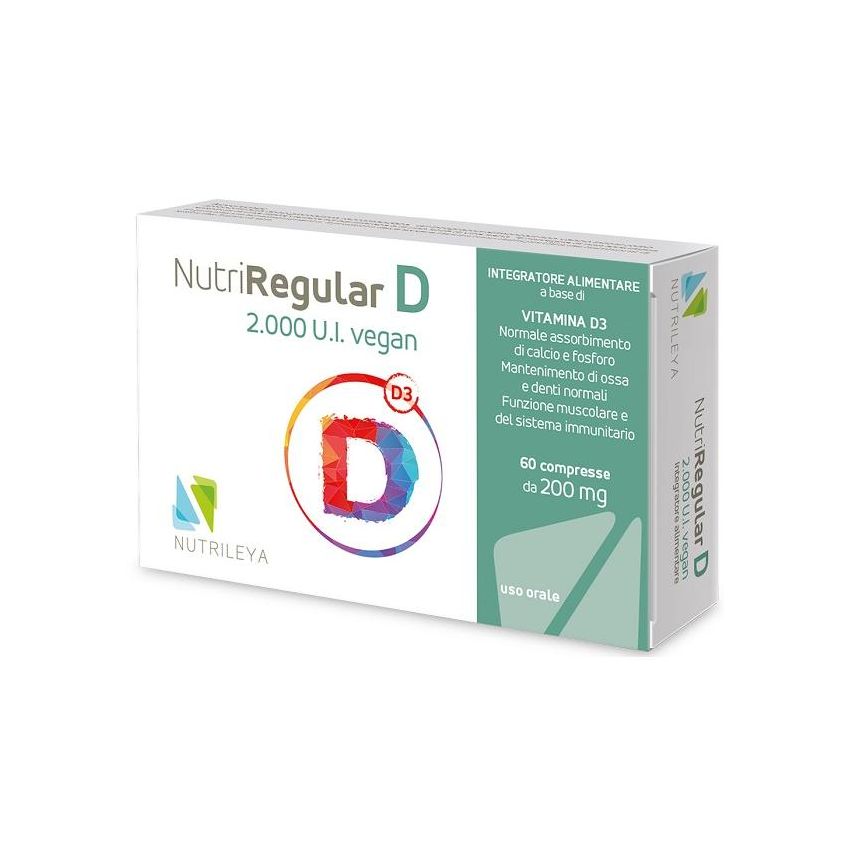 NutriRegular D 2000UI - Supplemento Vitamina D Vegano, 60 Compresse