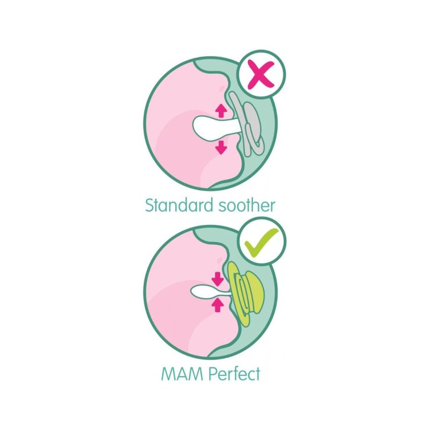 Succhietto Notturno in Silicone Mam Perfect per Femmine, 16 Mesi+
